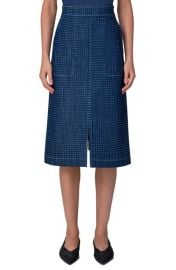 Akris Punto Dotted Denim Midi skirt in Blue Denim at Nordstrom