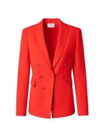 Akris Punto Double Breasted Blazer in Crimson Red at Saks Fifth Avenue