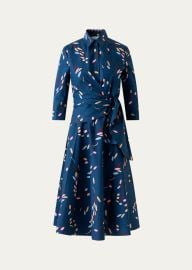 Akris Punto Dropping Dots Cotton Poplin Midi Wrap Shirtdress at Bergdorf Goodman
