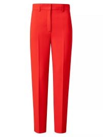 Akris Punto Feryn Seam Slim Front Pants in Crimson Red at Saks Fifth Avenue