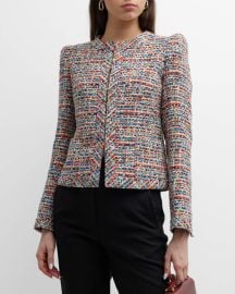 Akris Punto Multicolor Tweed Short Jacket at Neiman Marcus