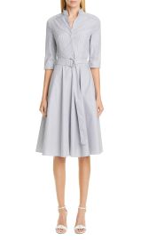 Akris Punto Stripe Poplin Midi Shirtdress at Nordstrom