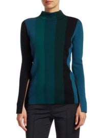 Akris Punto Striped Mock Neck Sweater at Saks Off 5th