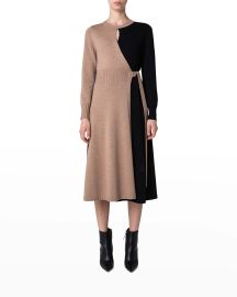 Akris Punto Wool Two Tone Wrap Dress at Neiman Marcus