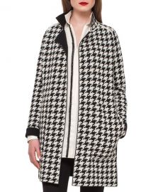 Akris Reversible Houndstooth Cashmere Coat at Neiman Marcus