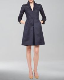 Akris Silk Ottoman A-Line Coat Dress at Bergdorf Goodman