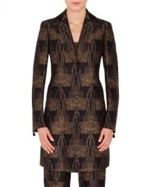 Akris Todd Button-Front Fruit of Vienna Metallic-Jacquard Coat at Neiman Marcus