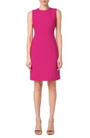 Akris Virgin Wool Double Face Crepe Sheath Dress in 867 magenta at Nordstrom