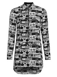 Akris punto - Stereo Print Zip-Front Silk Tunic at Saks Fifth Avenue