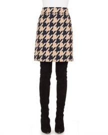 Akris punto A-Line Houndstooth Jacquard Wool-Blend Skirt w  Pockets at Neiman Marcus