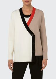 Akris punto Asymmetric Colorblock Cardigan - at Bergdorf Goodman