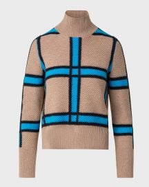 Akris punto Cashmere-Blend Window Check Knit Sweater at Neiman Marcus