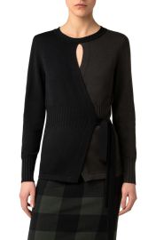 Akris punto Colorblock Wool Wrap Cardigan at Nordstrom