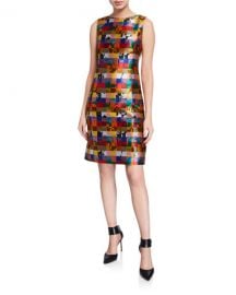 Akris punto Floral Jacquard Sleeveless Dress at Neiman Marcus