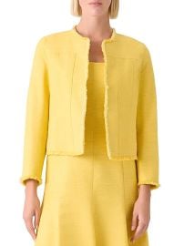 Akris punto Frayed-Trim Silk-Blend Jacket | Saks Fifth Avenue at Saks Fifth Avenue