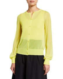 Akris punto Gossamer Knit Button-Front Cardigan at Neiman Marcus