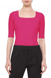 Akris punto Half Sleeve Square Neck Tee at Nordstrom