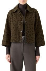 Akris punto Leopard Print Brushed Gabardine Jacket at Nordstrom