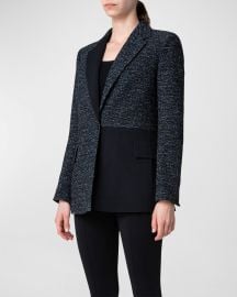 Akris punto Mixed Media Tweed Boyfriend Blazer at Neiman Marcus