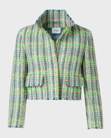 Akris punto Multicolor Check Tweed Short Jacket at Neiman Marcus