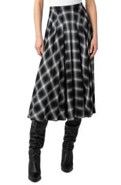 Akris punto Plaid Pleated Midi Skirt at Nordstrom