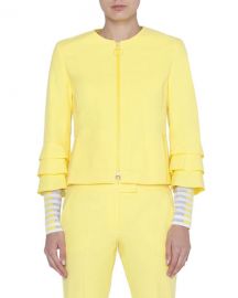 Akris punto Tiered-Sleeve Ring-Zip Jacket at Neiman Marcus