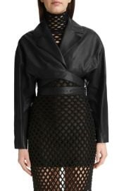 Alaïa Lambskin Leather Wrap Jacket at Nordstrom