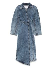Alaa Spiral Trench Coat Blue at Farfetch