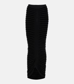 Alaia 3D Skeleton velvet maxi skirt at Mytheresa