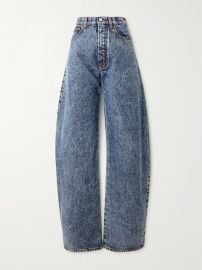 Alaia Acid wash high rise barrel leg jeans at Net a Porter