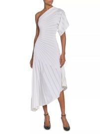 Alaia Asym Ray Wool Asymmetric Midi Dress at Saks Fifth Avenue