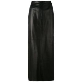 Alaia Black Lamb Leather Long Skirt at 1st Dibs