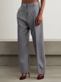 Alaia Capri pleated wool gabardine straight leg pants at Net a Porter
