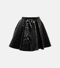 Alaia Croc Effect Vinyl Mini Skirt at Mytheresa