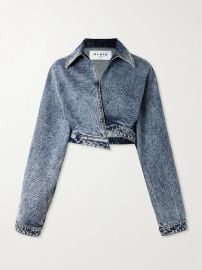 Alaia Cropped asymmetric denim jacket at Net a Porter
