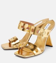 Alaia Cutout Leather Mules at Mytheresa