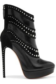 Alaia Embellished leather and suede ankle boots at The Outnet