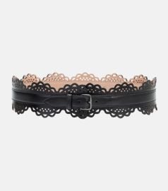 Alaia Laser cut leather belt at Mytheresa