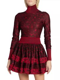 Alaia Ribbed Long Sleeve Minidress at Saks Fifth Avenue