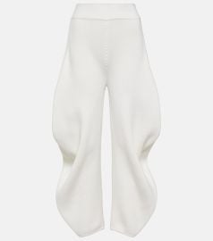 Alaia Round Rib Knit Barrel Leg Pants at Mytheresa