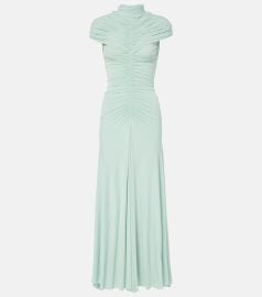 Alaia Ruched Jersey Midi Dress at Mytheresa