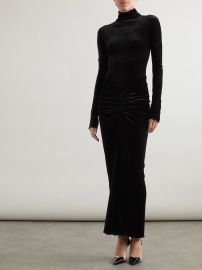 Alaia Ruched Velvet Maxi Dress at Net a Porter