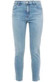 Alana cropped striped mid-rise skinny jeans at The Outnet