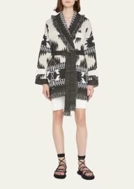 Alanui Geometric Cashmere Jacquard Belted Icon Cardigan - at Bergdorf Goodman