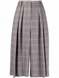 Alberta Ferretti Checked Cropped Trousers  - at Farfetch