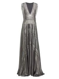 Alberta Ferretti Metallic Lace Accent Gown at Saks Fifth Avenue