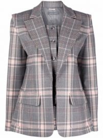 Alberta Ferretti plaid-check Print Blazer - at Farfetch