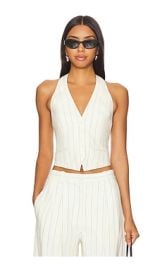 Alc Woodson Vest In Cream Black Stripe at Revolve