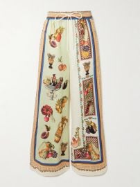 Alemais Mercado printed linen wide leg pants at Net a Porter