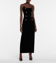 Alessandra Rich - Embellished stretch-velvet maxi dress at Mytheresa